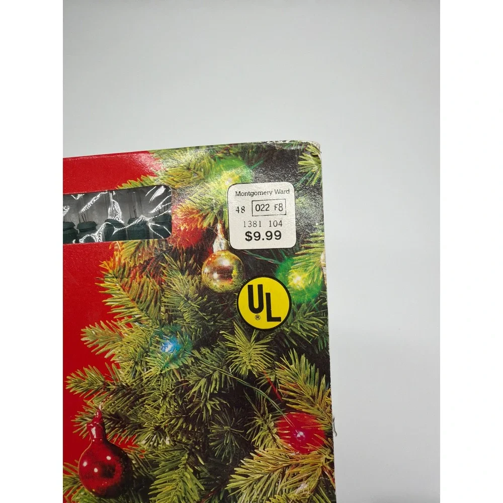 Montgomery‎ Ward Vintage 100 Miniature Christmas Lights Multi Color Flashing UL